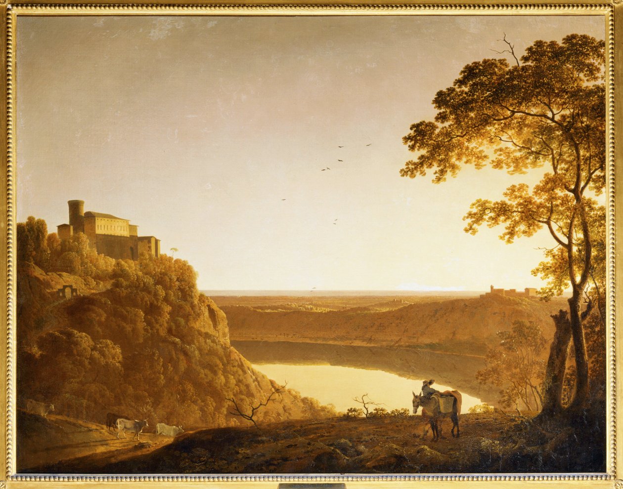Vista del lago di Nemi al tramonto ... da Joseph Wright of Derby