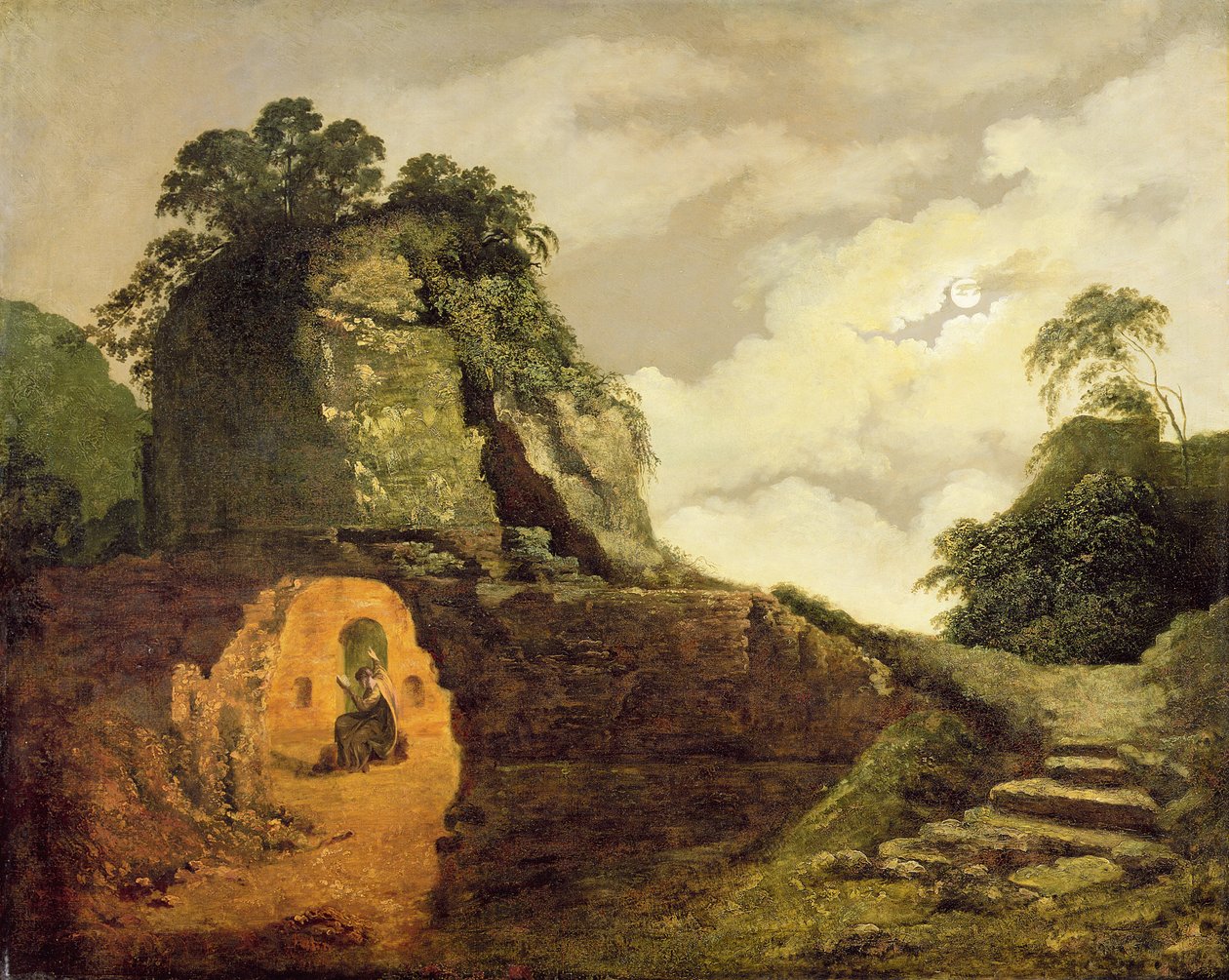 La Tomba di Virgilio al Chiaro di Luna con Silius Italicus da Joseph Wright of Derby