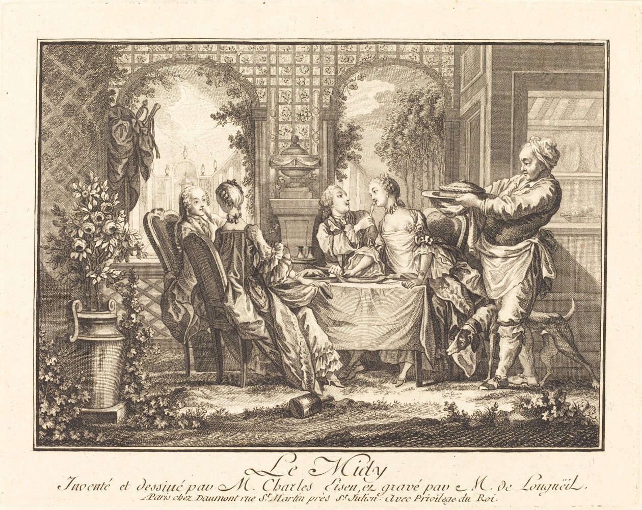 Il mezzogiorno da Joseph de Longueil after Charles Eisen
