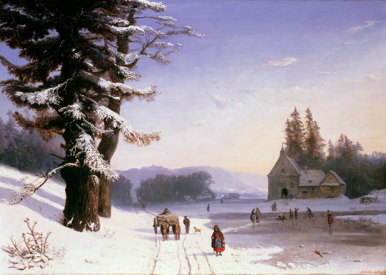 Scena di neve nel sud della Francia, 1868 da Josephine Bowes