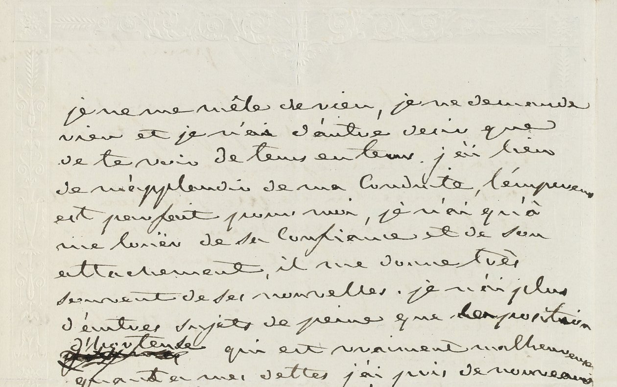 Lettera autografa a Eugene de Beauharnais, Parigi, 2 gennaio 1809 da Josephine de Beauharnais