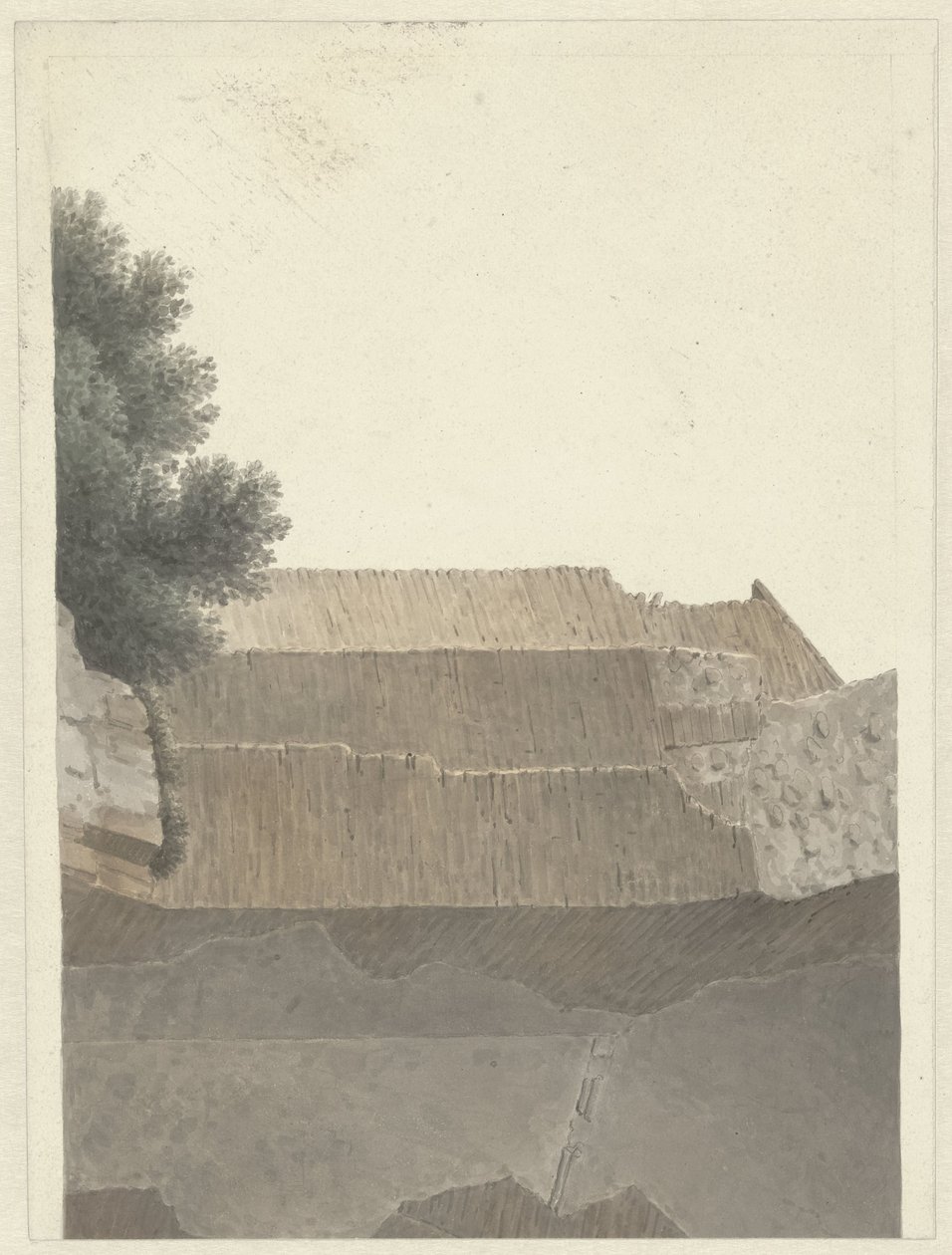 Parte della volta del Tempio di Minerva Medica a Roma (sezione della muratura del Tempio di Minerva Medica a Roma) da Josephus Augustus Knip