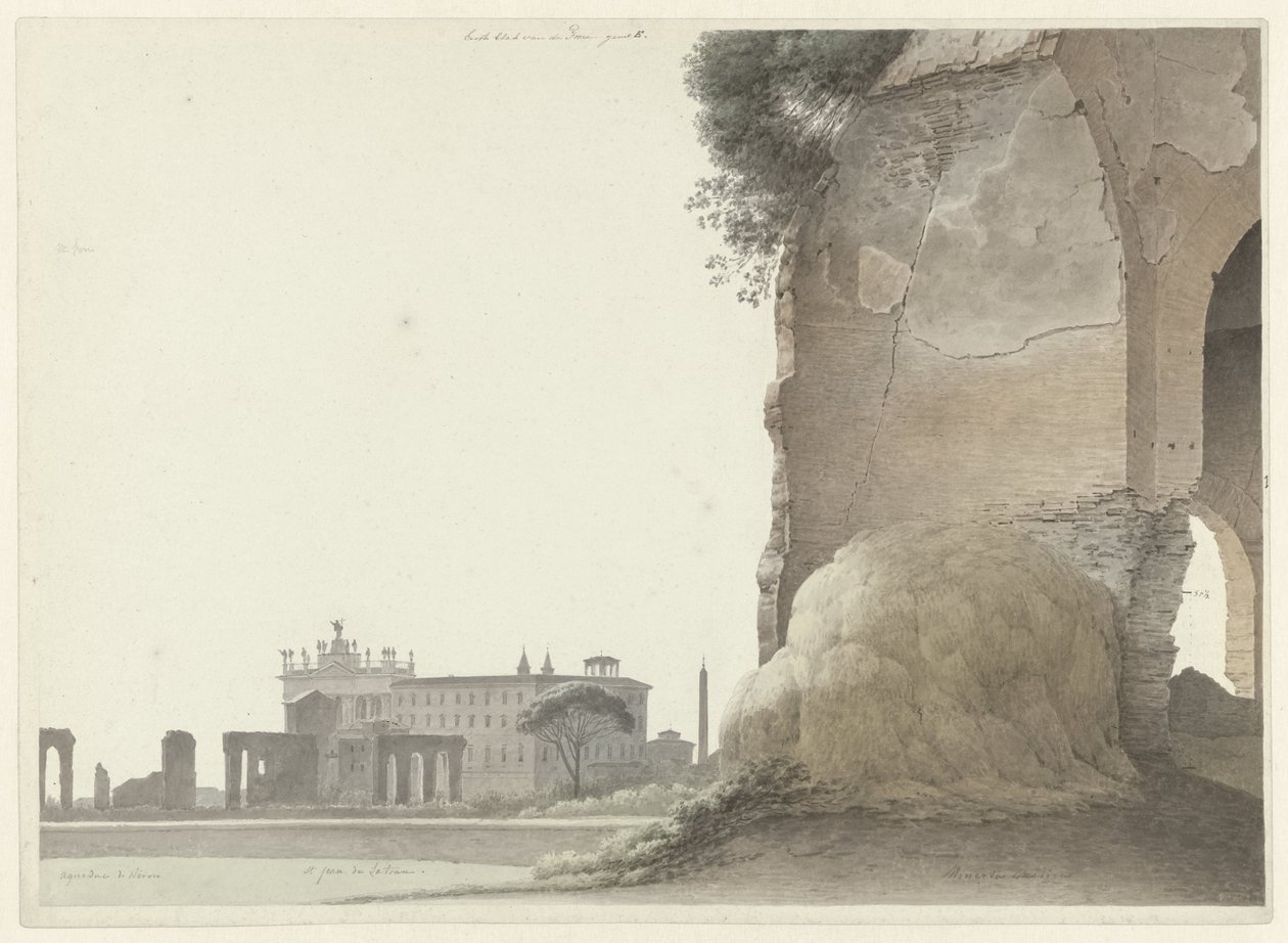 La Basilica di San Giovanni in Laterano, con il Tempio di Minerva Medica in primo piano da Josephus Augustus Knip