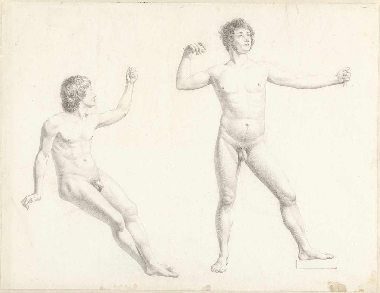Due studi di nudo maschile da Josephus Augustus Knip