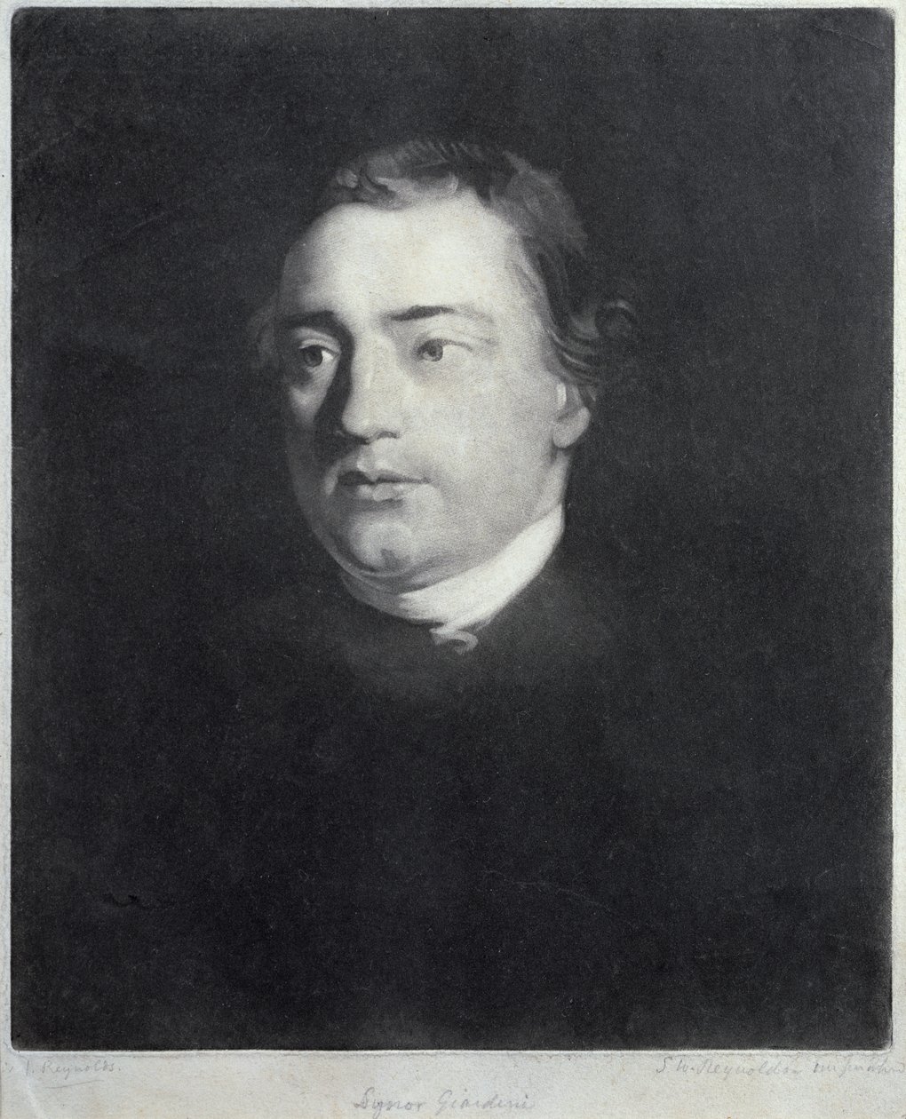 Ritratto di Felice de Giardini, violinista italiano, inciso da Samuel William Reynolds da Joshua Reynolds