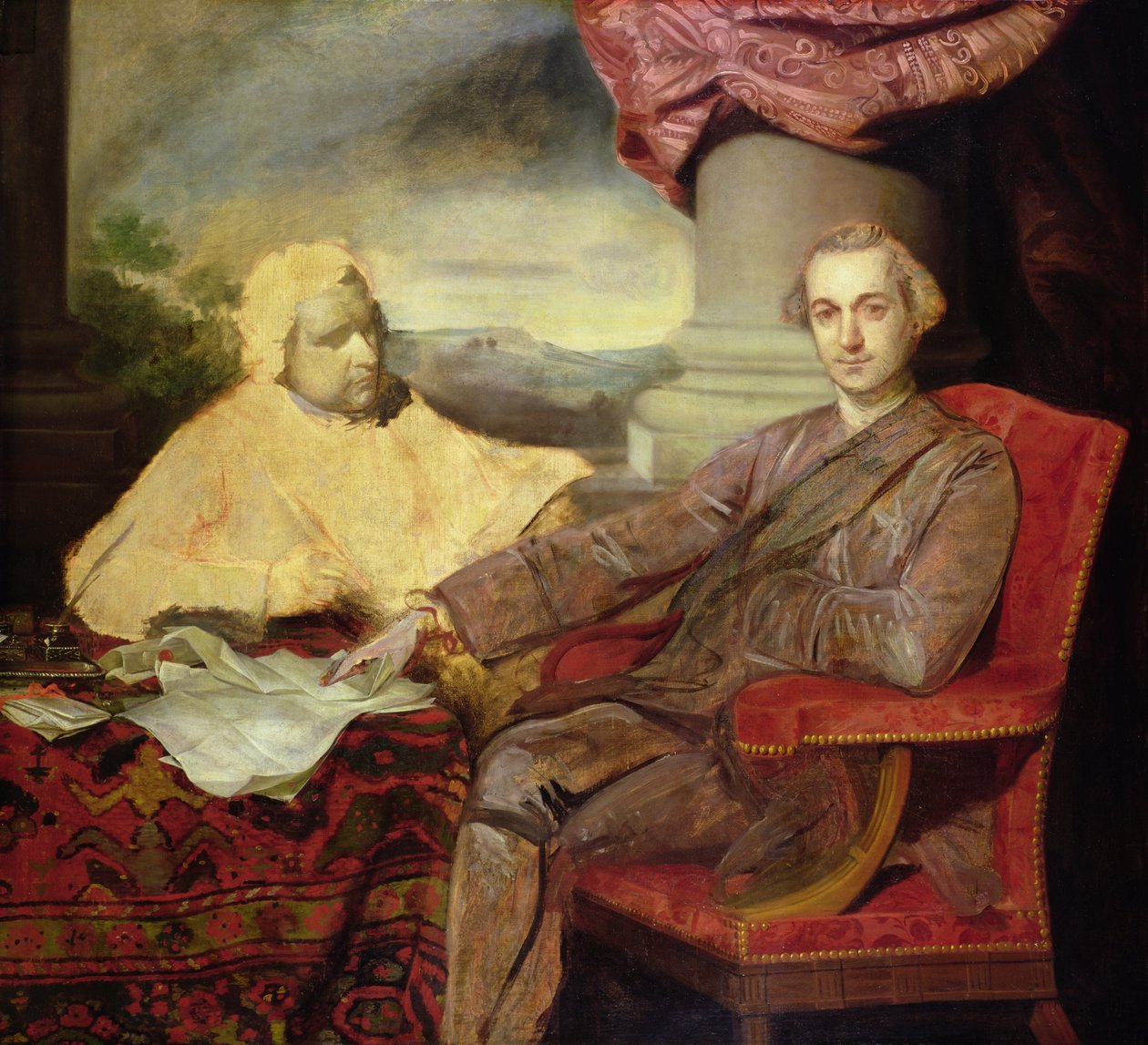 Ritratto di Lord Rockingham (1730-82) ed Edmund Burke (1729-97) c.1766 da Joshua Reynolds