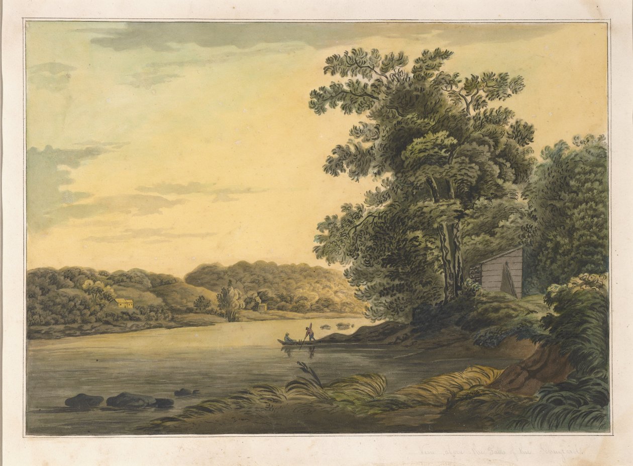 Vista sopra le cascate dello Schuylkill, c.1819 da Joshua H. Shaw