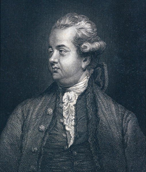 Edward Gibbon (1737-94) (incisione) da Joshua (after) Reynolds