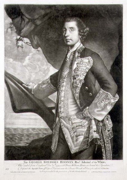 Ritratto di Sir George Brydges Rodney, ammiraglio della White, inciso da William Dickinson pub. da Carington Bowles da Joshua (after) Reynolds