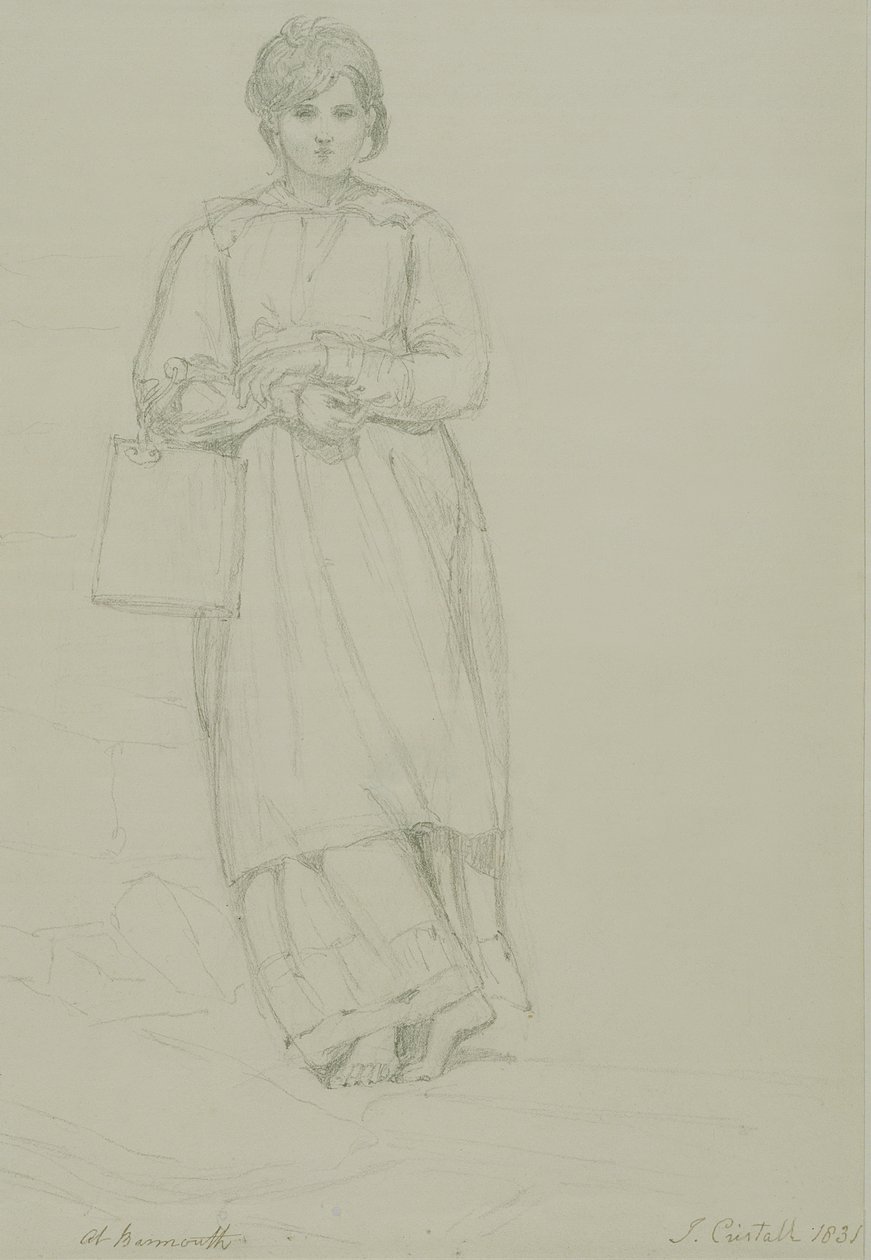 Ragazza giovane che tiene una lattina di latte, 1831 da Joshua Cristall