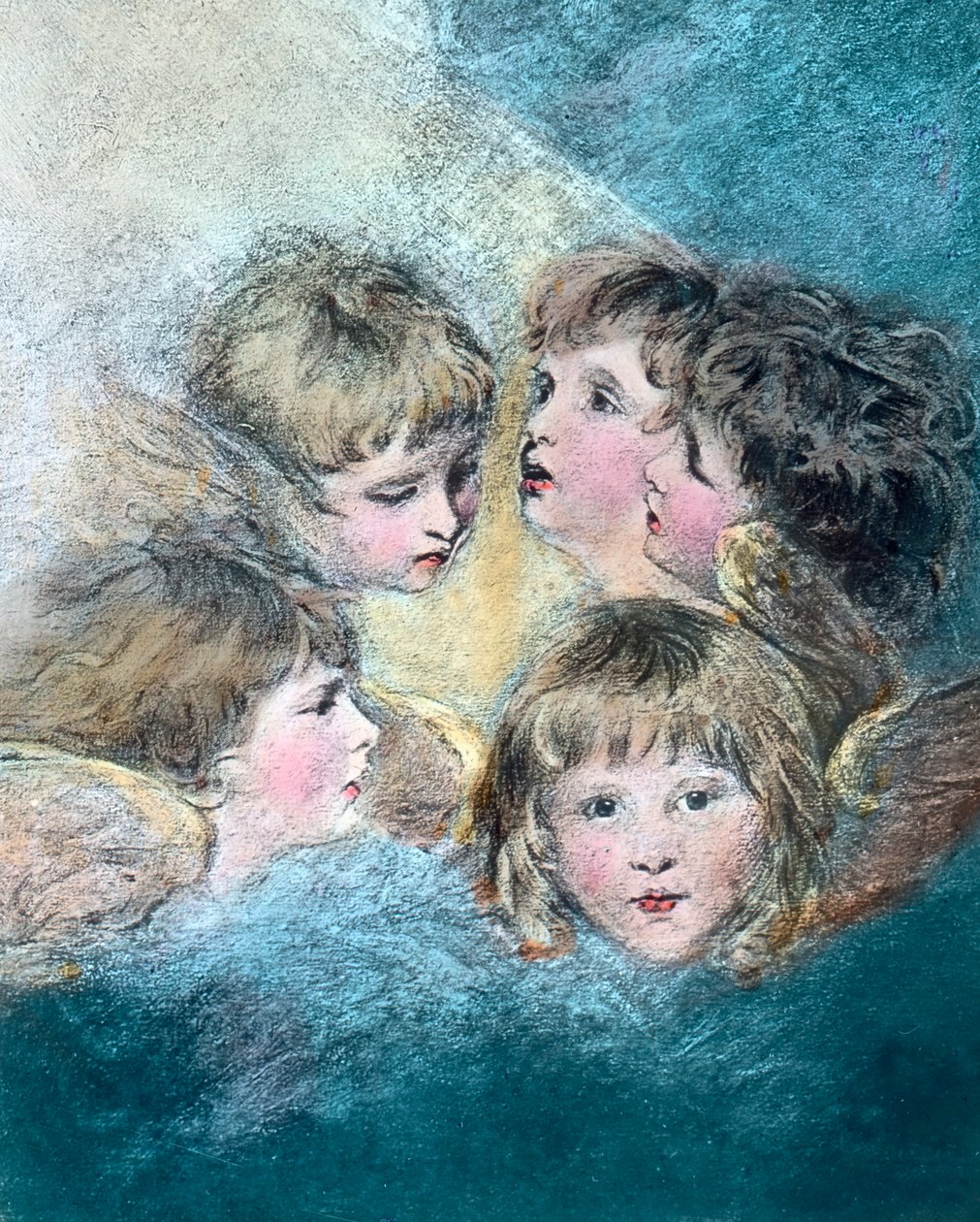 Teste di angelo - Studio di ritratto di un bambino in diverse viste (1786/1787) da Joshua Reynolds