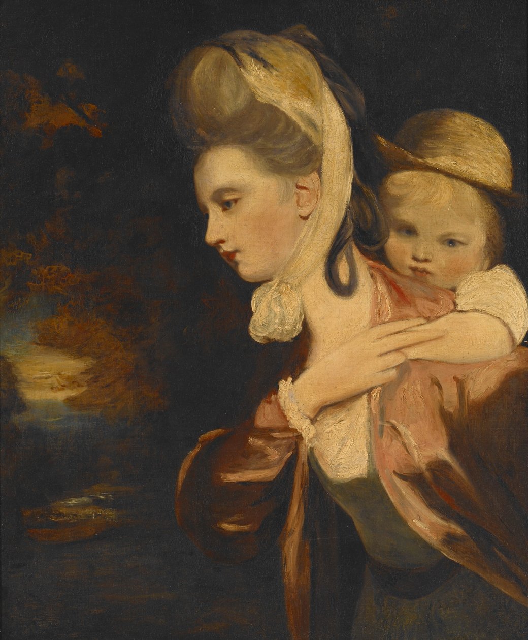 A cavalluccio (signora Payne Gallaway e bambino) (copia) da Joshua Reynolds