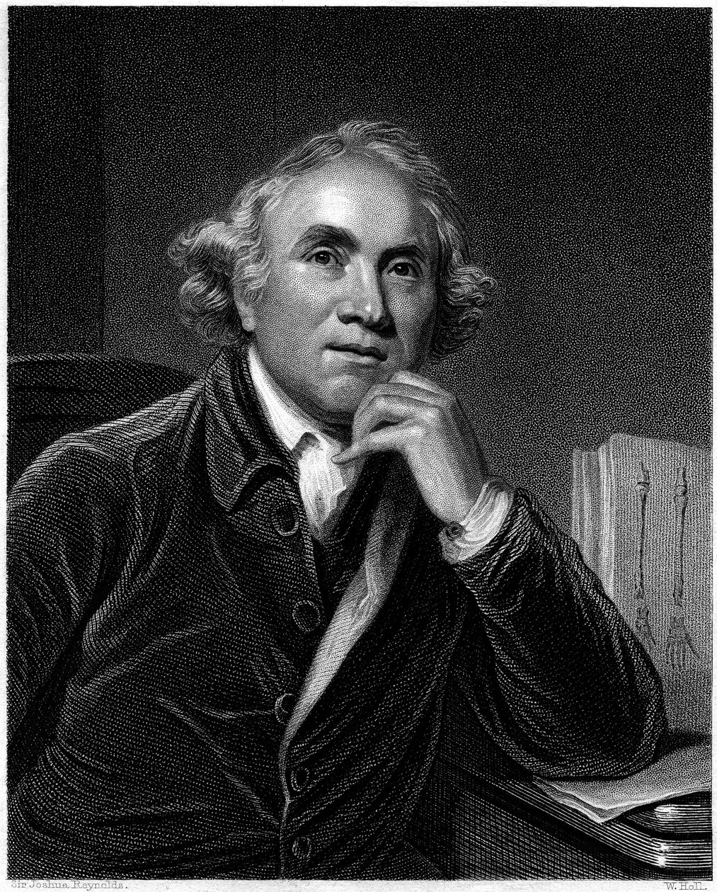 Ritratto di John Hunter, inciso da William Holl, c.1830s da Joshua Reynolds