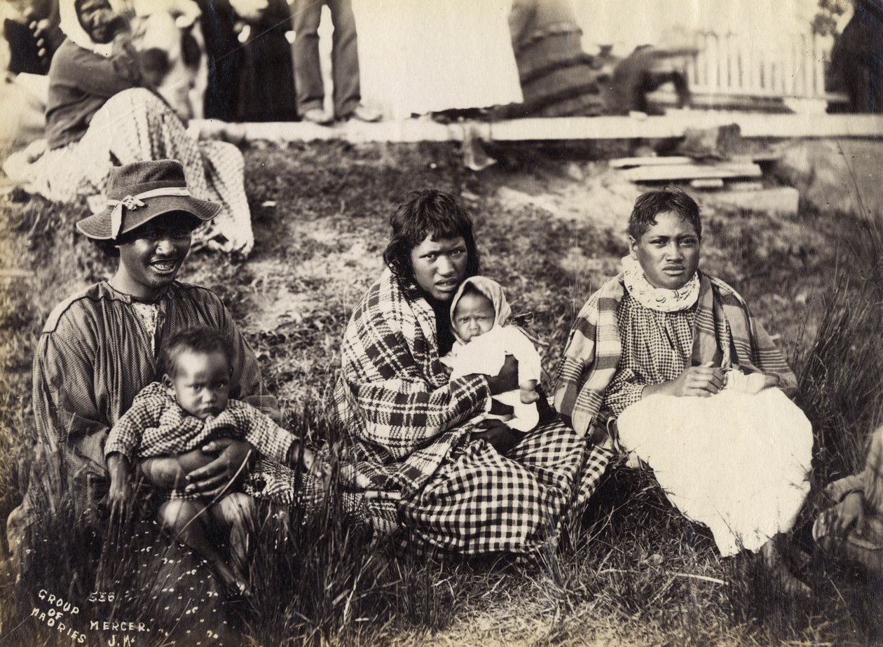 Gruppo di Maori, Mercer, c.1895 da Josiah Martin
