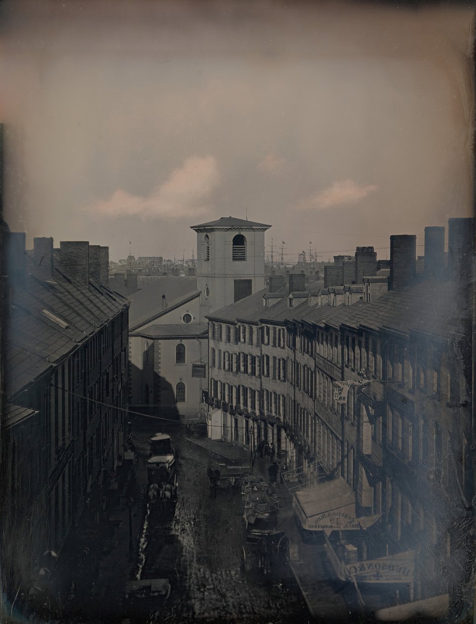 Vista su Brattle Street dallo studio di Southworth & Hawes al 5 12 Tremont Row, Boston da Josiah Johnson Hawes, Albert Sands Southworth