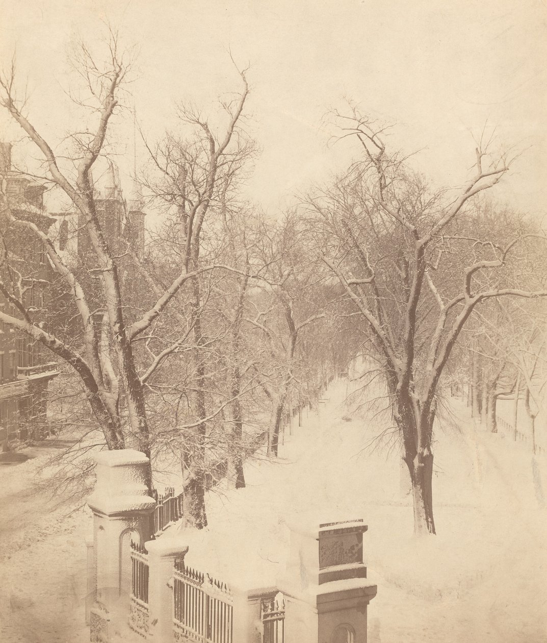 Scena di neve al Boston Common da Josiah Johnson Hawes