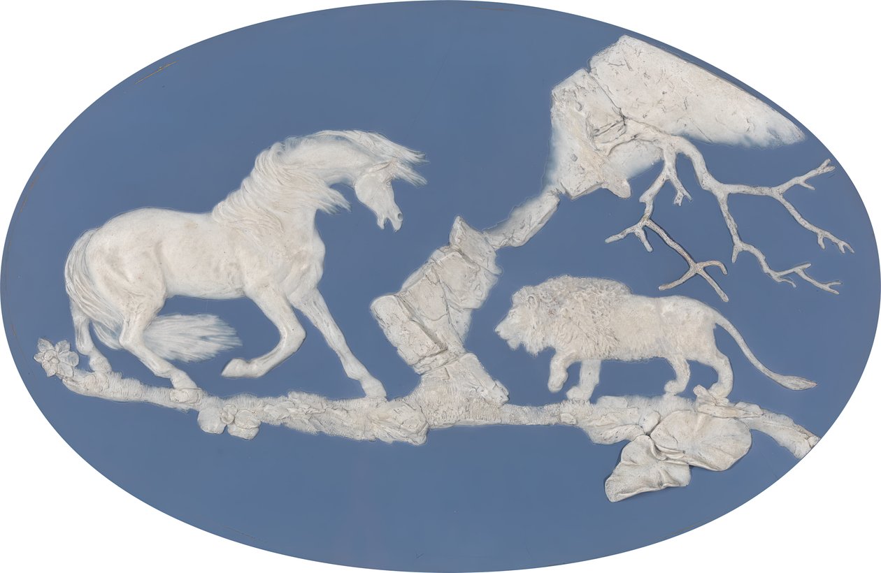 Cavallo spaventato da un leone Episodio A, modellato 1780 da Josiah Wedgwood