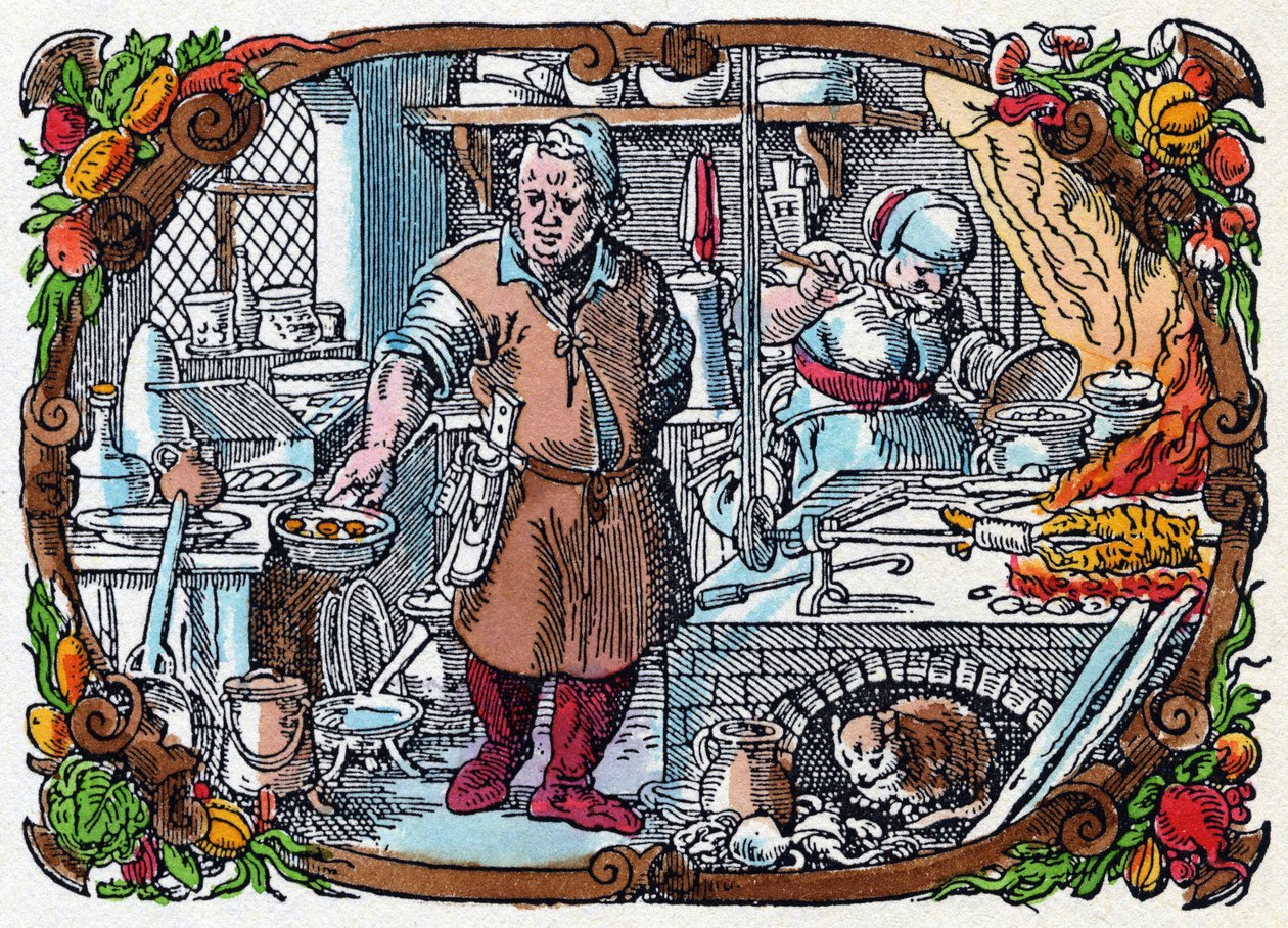Gastronomia: una cucina molto attrezzata nel Rinascimento da Jost (after) Amman