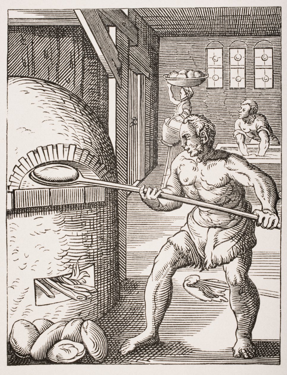 Il fornaio. Riproduzione del XIX secolo del XVI secolo (incisione) da Jost (after) Amman
