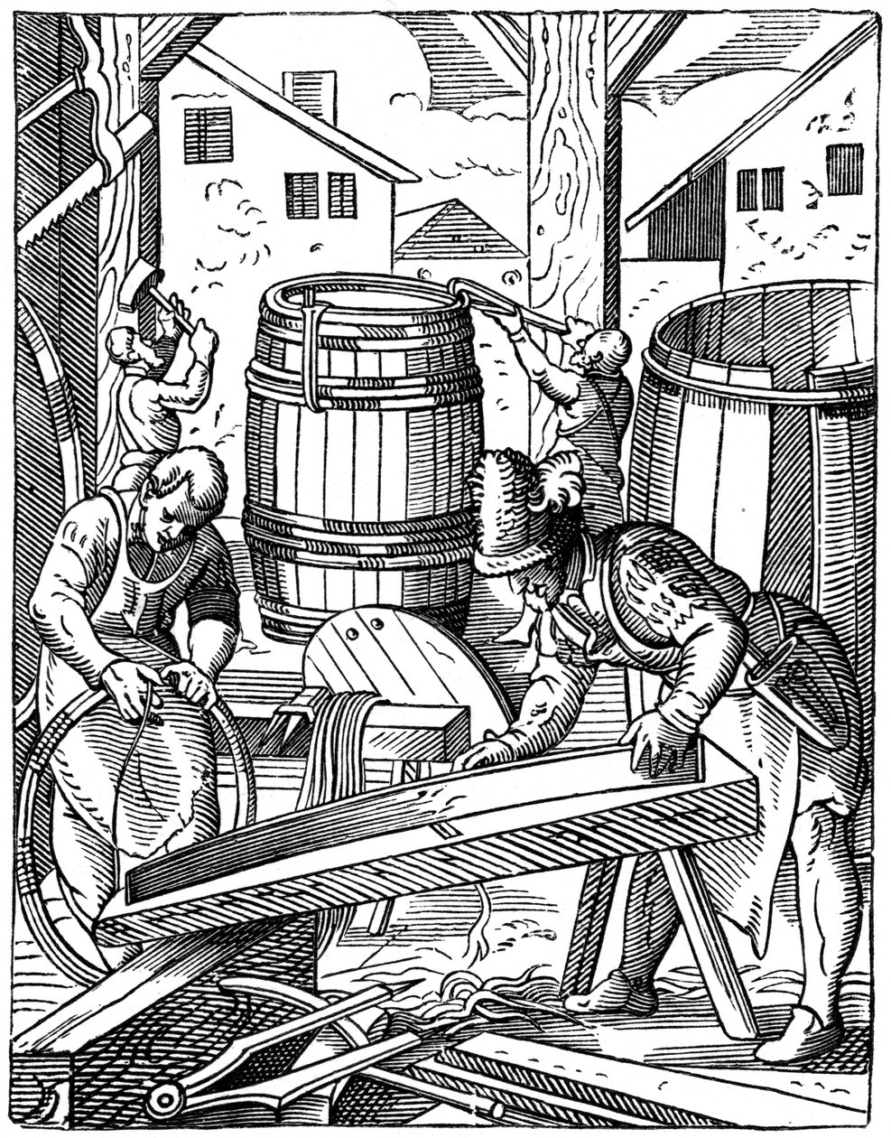 Una bottega di bottai, XVI secolo, 1870 da Jost Amman