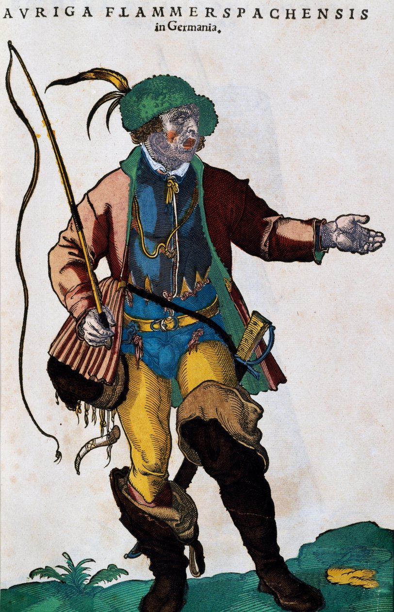 Costume del cocchiere in Germania, incisione da 