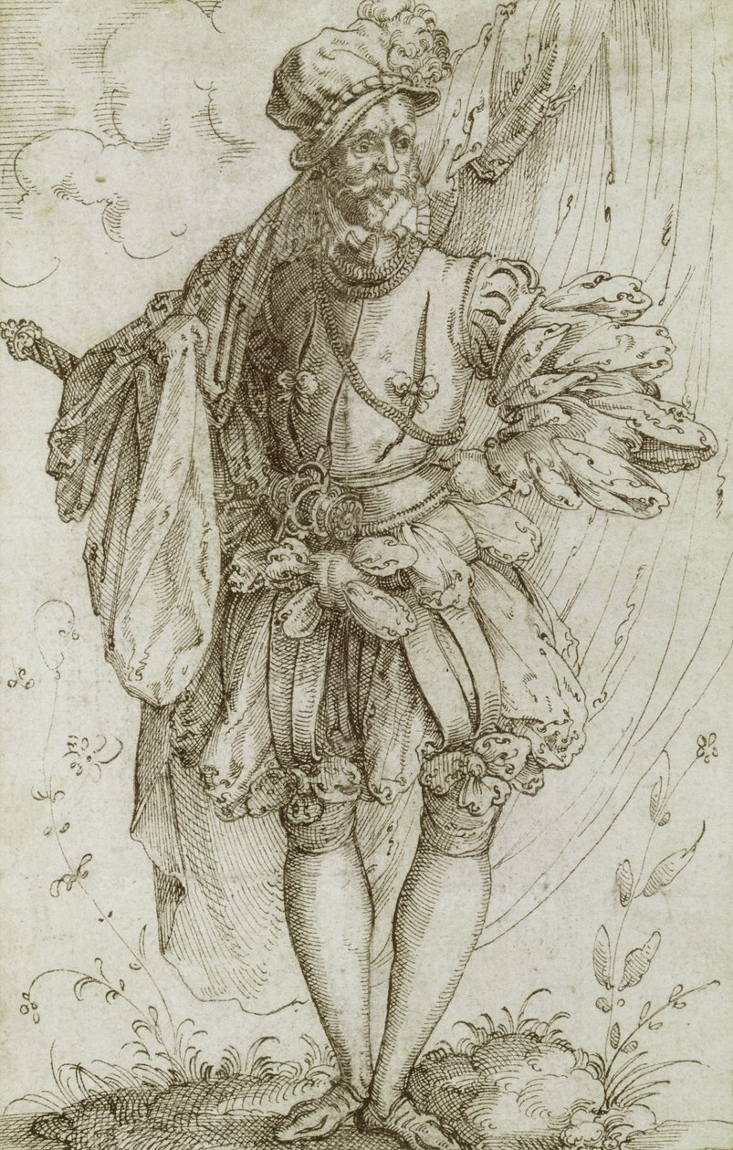 Alfiere che porta una bandiera, 1560s da Jost Amman