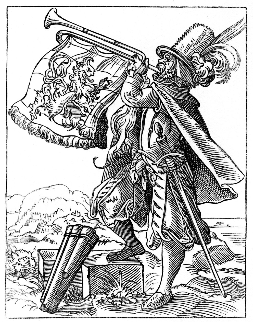 Trombettista militare, XVI secolo da Jost Amman