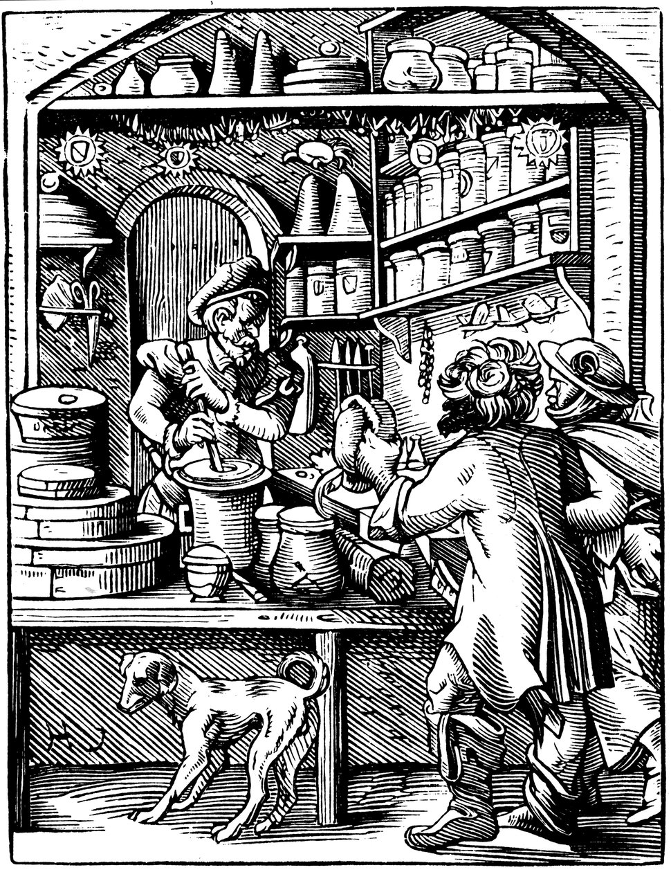 La bottega del farmacista, 1568 da Jost Amman