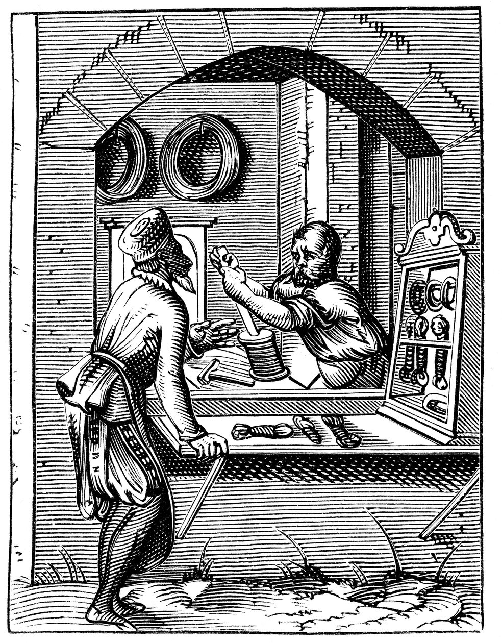 Lavoratore del filo, XVI secolo da Jost Amman