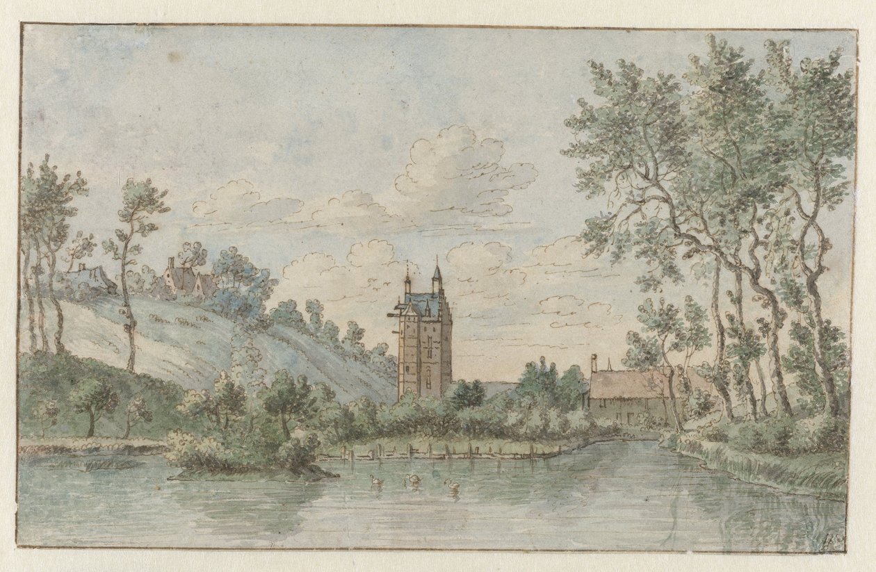 Paesaggio con Huis Kluys, vicino a Bruxelles da Josua de Grave (attributed to)