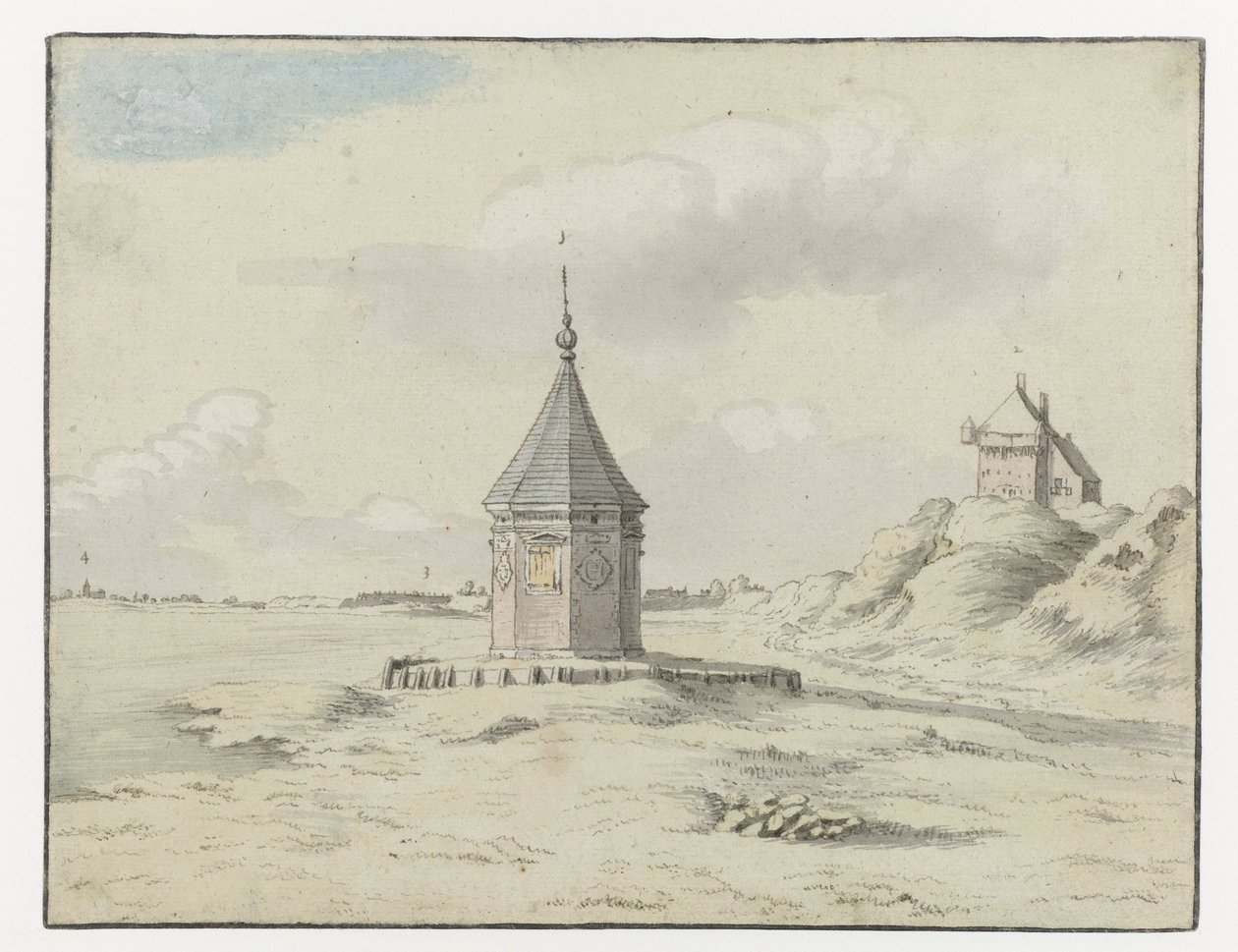 Veduta della fontana della città, Bergen op Zoom da Josua de Grave (possibly)