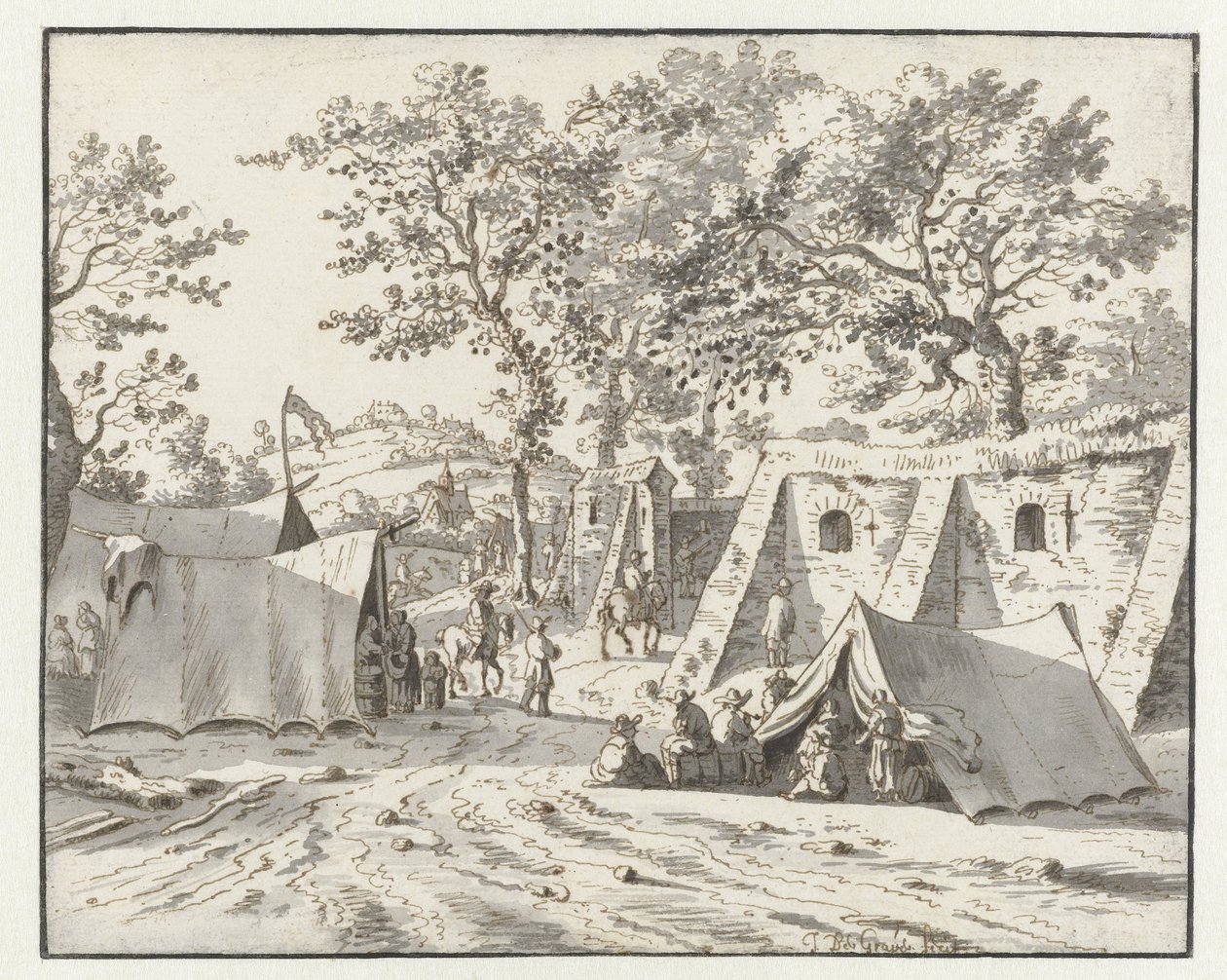 Veduta di un accampamento dell