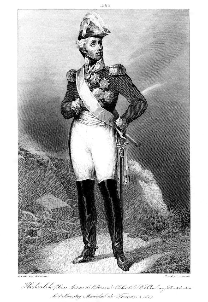 Luigi Aloysius, Principe di Hohenlohe-Waldenburg-Bartenstein 1765-1829, Maresciallo di Francia, 1839 da Joubert