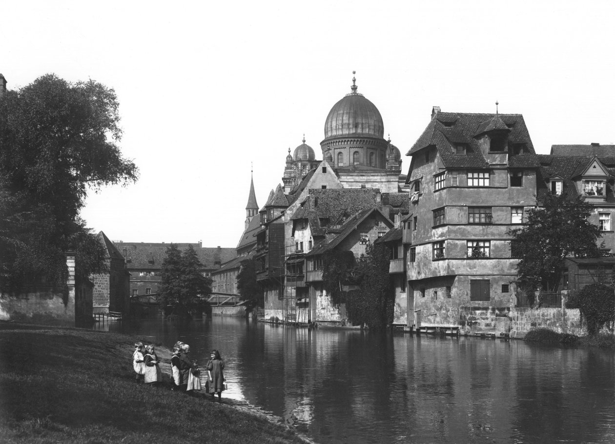 La sinagoga a Norimberga, c.1910 da Jousset