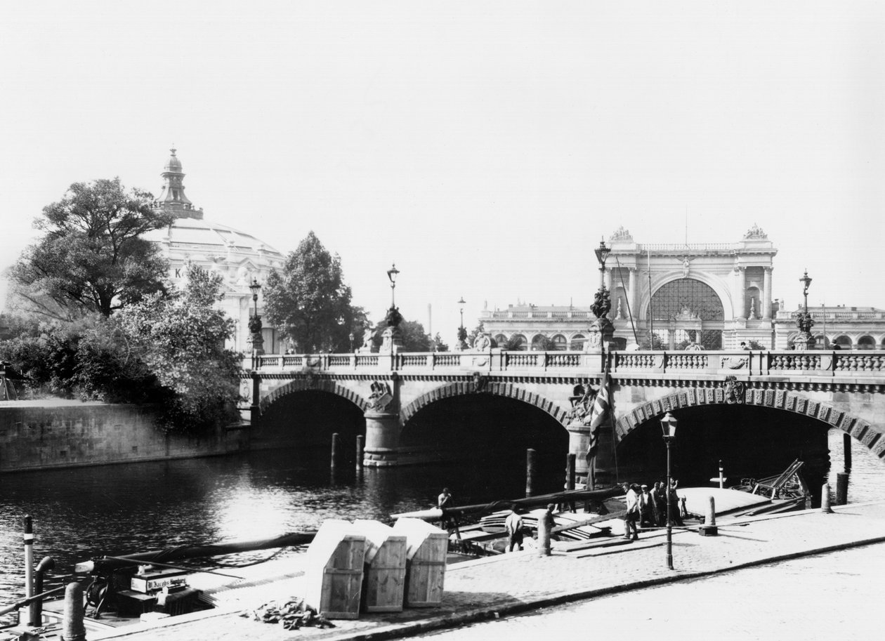 Vista del ponte Moltke e della stazione Lehrter Bahnhof, Berlino, c.1910 da Jousset