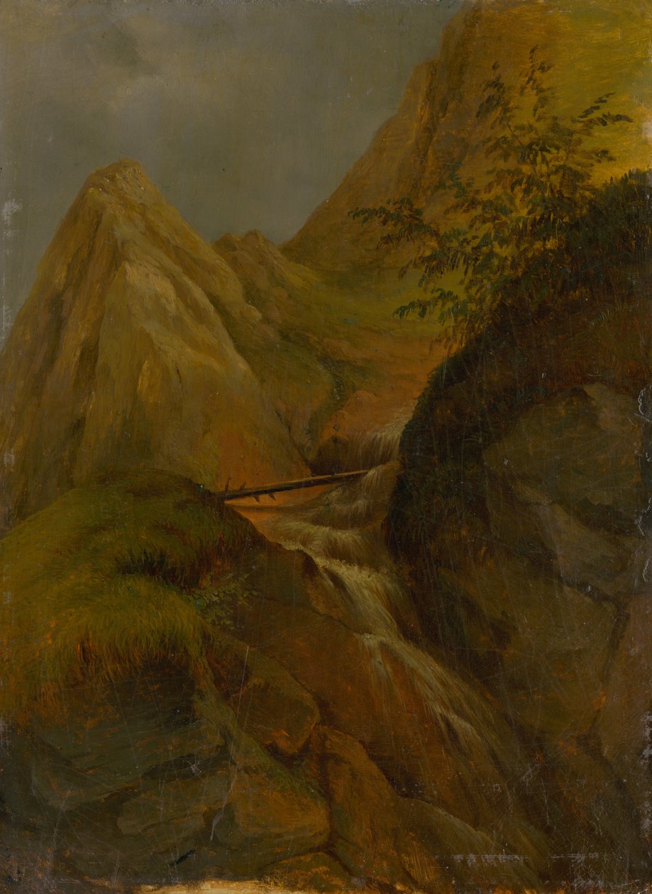 Paesaggio montano con cascata da Jozef Božetech Klemens