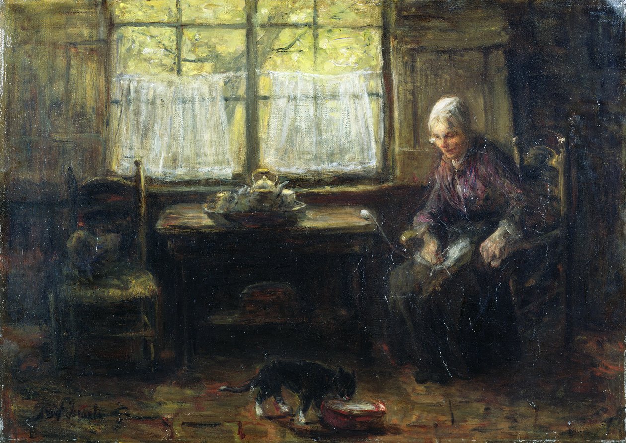 Interno di un cottage da Jozef Israëls