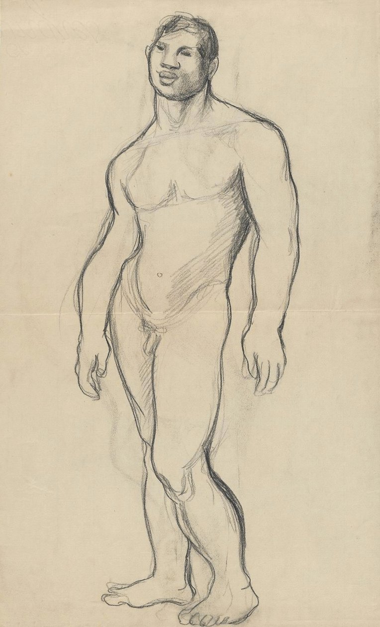 Uomo Nudo in Piedi da Jozef Rajnfeld