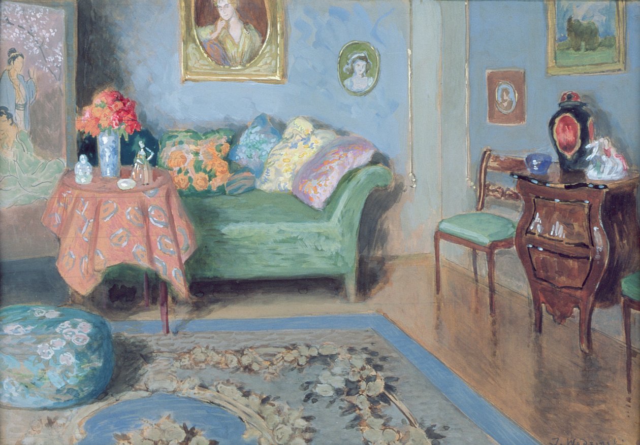 Piccolo salotto, c.1915 da Jozef Wodzinski