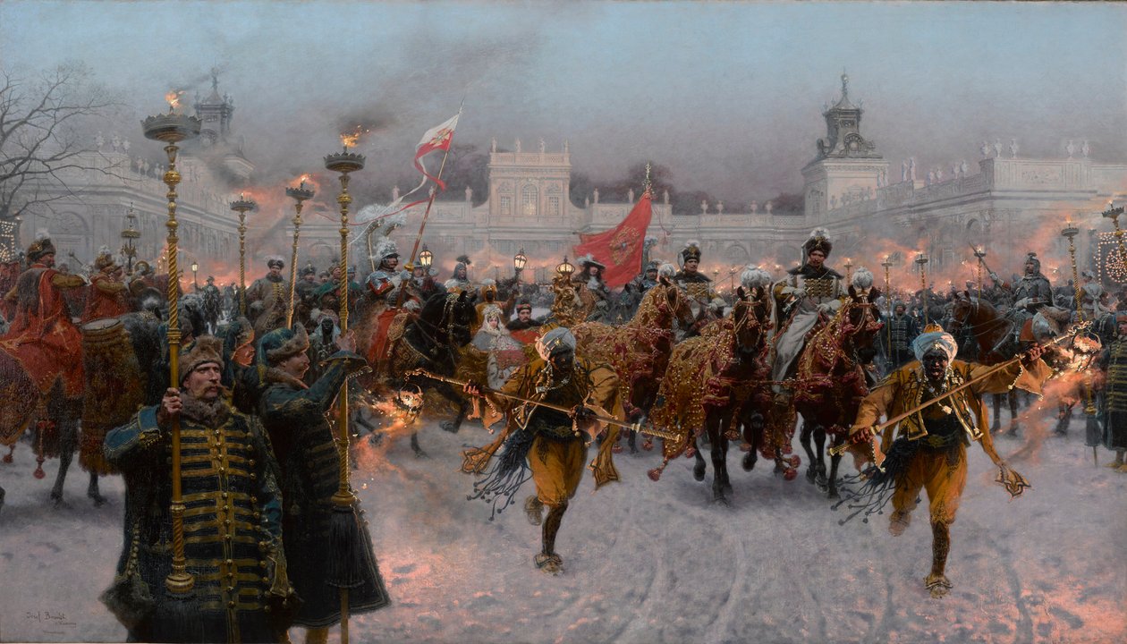 Partenza da Wilanów di Giovanni III Sobieski e Marysienka da Jozef Brandt