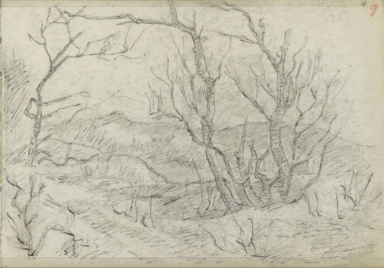 Paesaggio collinare con un gruppo di alberi da Jozef Israëls