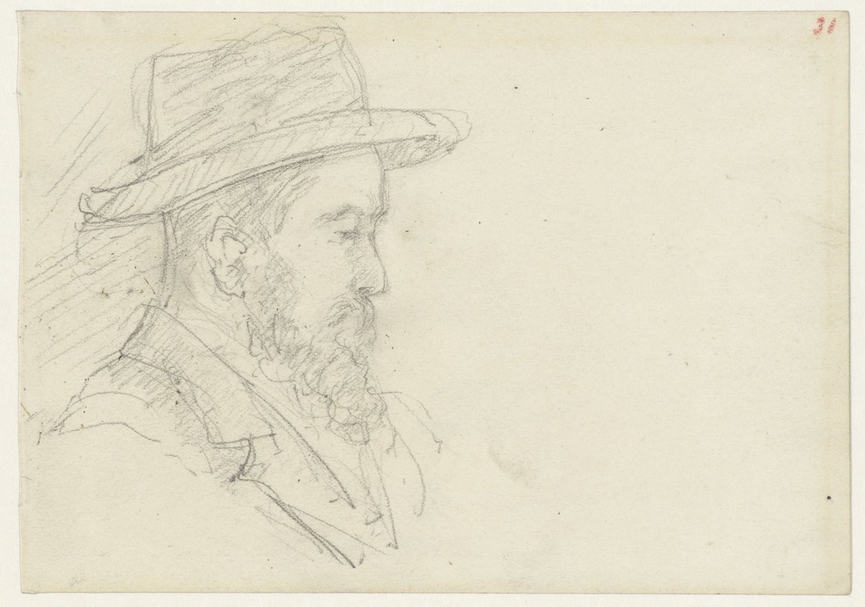 Testa di un uomo con il cappello da Jozef Israëls