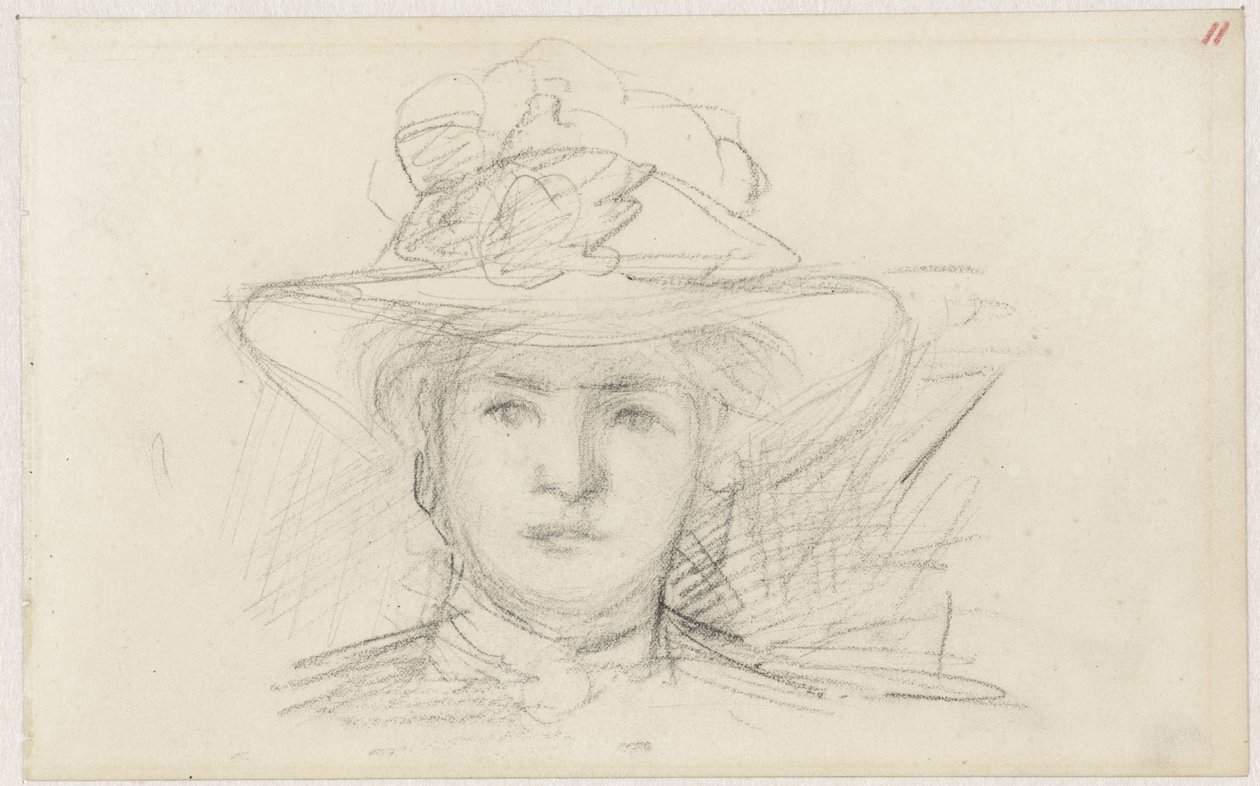 Testa di donna con cappello da Jozef Israëls