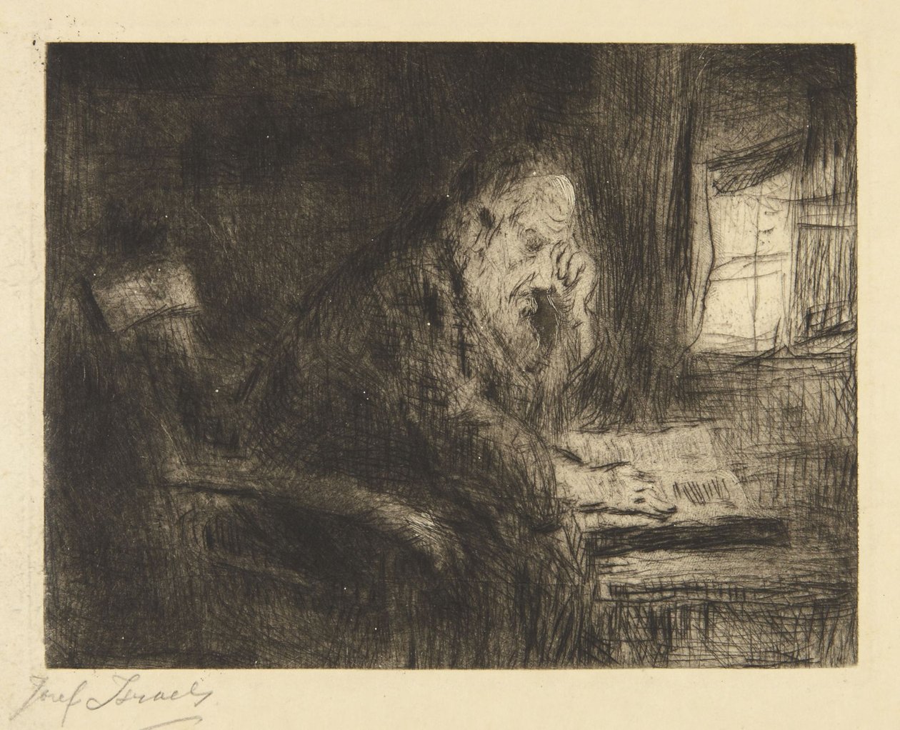 Vecchio che legge da Jozef Israëls