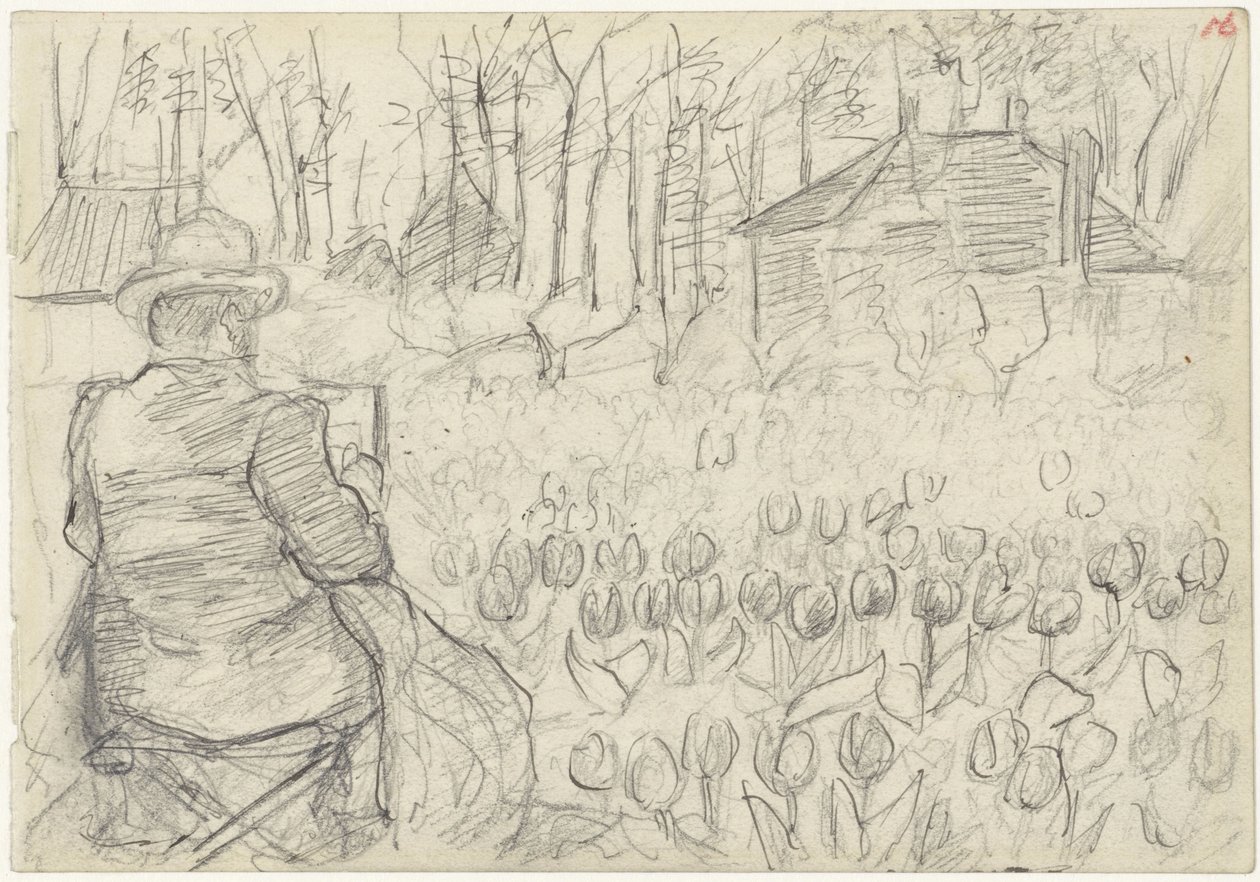 Pittore in un campo di tulipani da Jozef Israëls