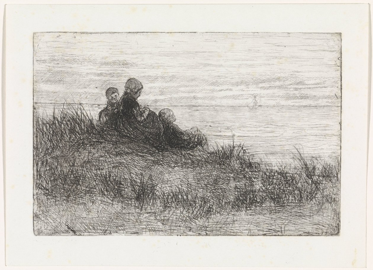 Paesaggio dunale con madre e figli da Jozef Israëls