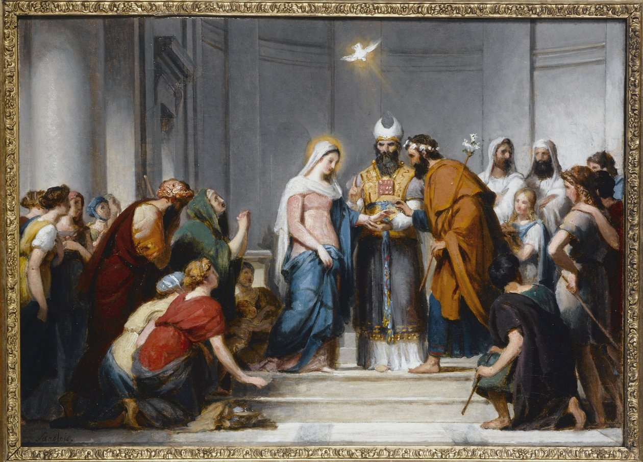 Il Matrimonio della Vergine. Studio per la composizione della chiesa di Notre-Dame-de-Lorette, circa 1833 da Jérôme Martin Langlois