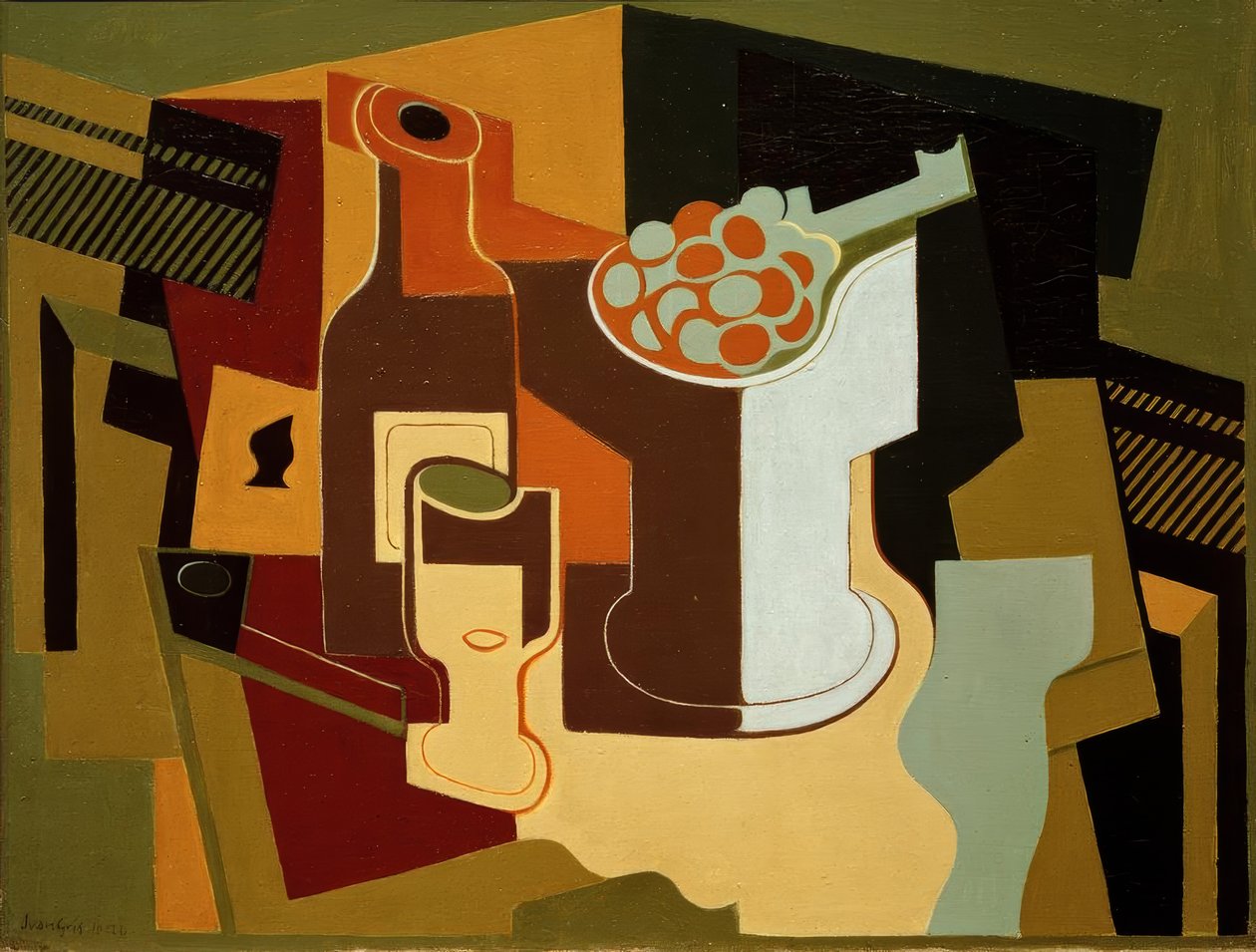 Bottiglia e fruttiera da Juan Gris