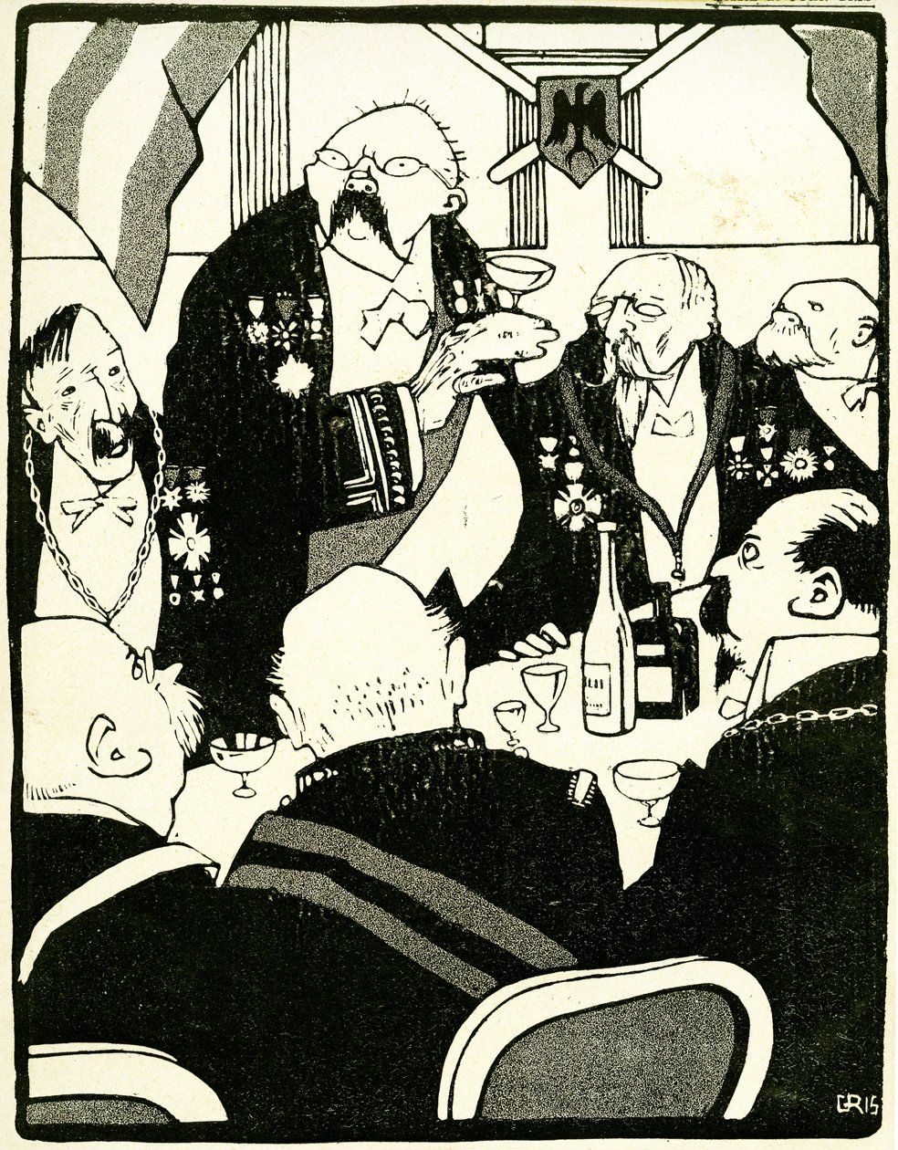 Leader europei brindano durante una conferenza, 1908 da Juan Gris