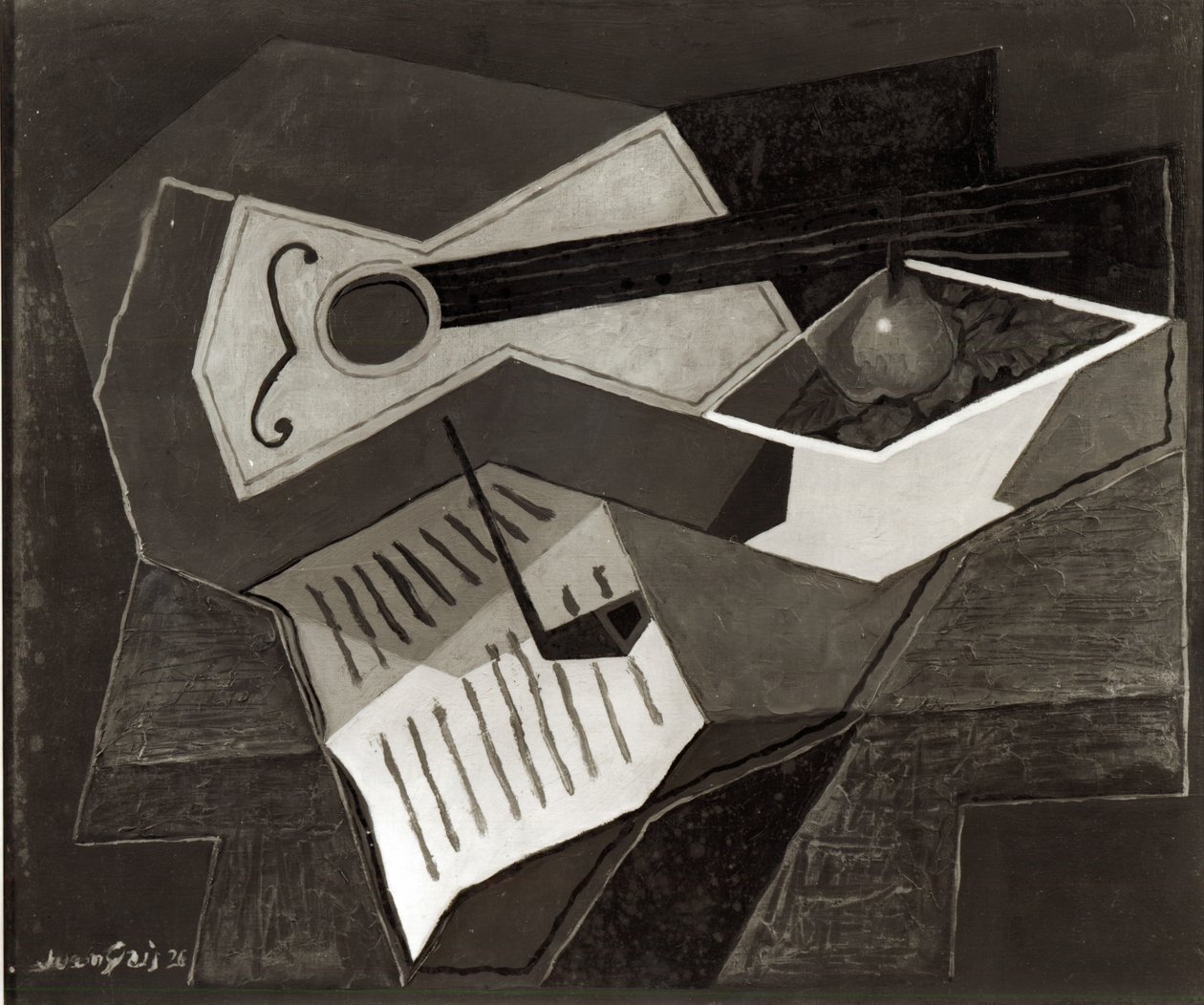 Chitarra e Ciotola di Frutta, 1926 da Juan Gris